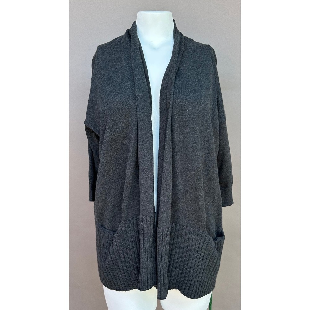 Michael Kors Women's‎ S Ribbed Shawl Collar Open Front Cardigan Sweater Pockets